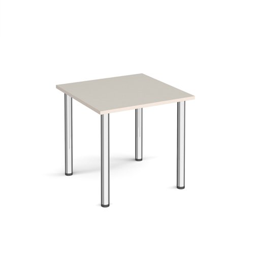 Square chrome radial leg meeting table 800mm x 800mm - Light Grey | DRL800-C-LG | Dams International