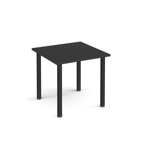 Rectangular black radial leg meeting table 800mm x 800mm - Black