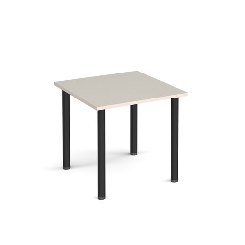 Rectangular black radial leg meeting table 800mm x 800mm - Light Grey