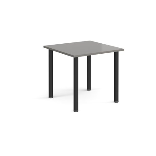 Rectangular black radial leg meeting table 800mm x 800mm - onyx grey