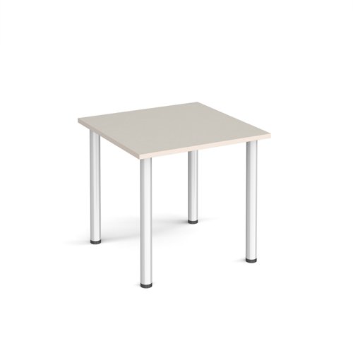 Rectangular silver radial leg meeting table 800mm x 800mm - Light Grey