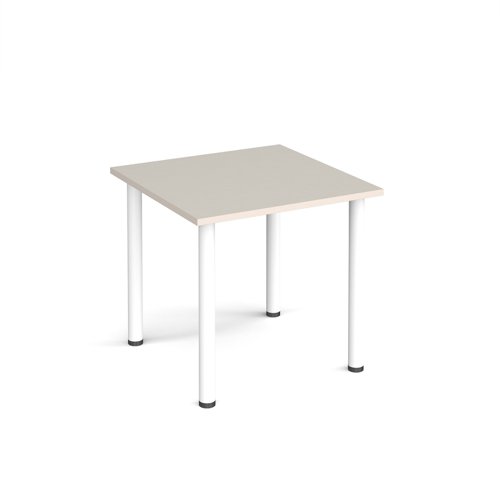 Rectangular white radial leg meeting table 800mm x 800mm - Light Grey