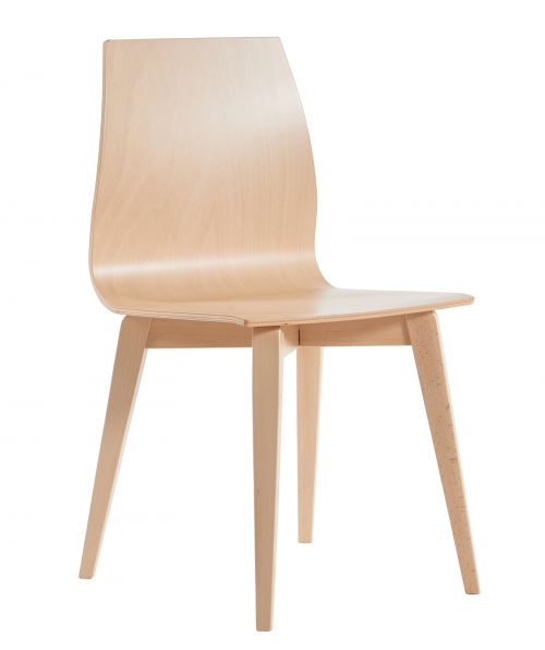 Drop designer wooden frame dining chair - beech