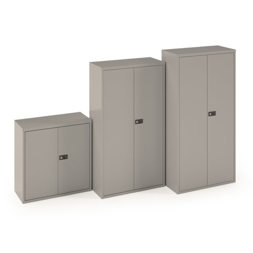 Steel contract cupboard with 1 shelf 1000mm high - silver (Made-to-order 4 - 6 week lead time)