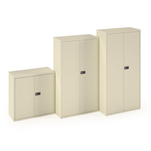 DSC72WH Steel contract cupboard with 3 shelves 1806mm high - white