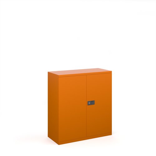 Steel contract cupboard with 1 shelf 1000mm high - orange