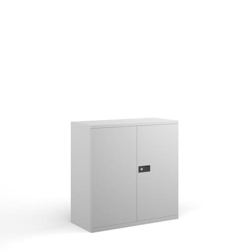 Steel contract cupboard with 1 shelf 1000mm high - white