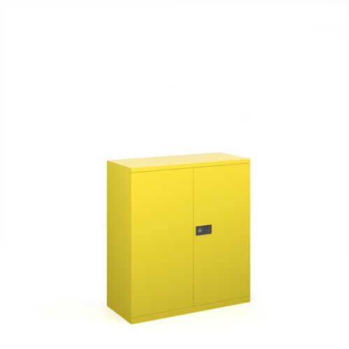 Steel contract cupboard with 1 shelf 1000mm high - yellow