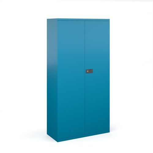Steel contract cupboard with 3 shelves 1806mm high - blue (Made-to-order 4 - 6 week lead time)