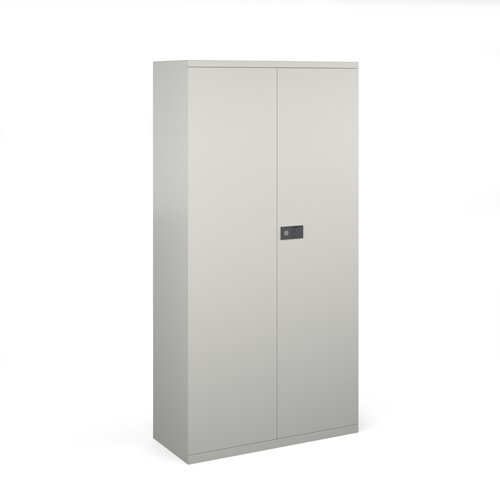 DSC72G Steel contract cupboard with 3 shelves 1806mm high - goose grey