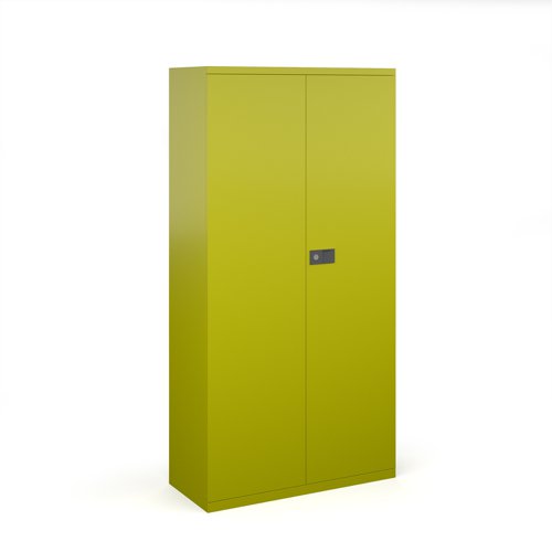 Steel contract cupboard with 3 shelves 1806mm high - green