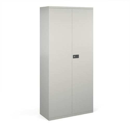 Steel contract cupboard with 4 shelves 1968mm high - goose grey DSC78G Buy online at Office 5Star or contact us Tel 01594 810081 for assistance