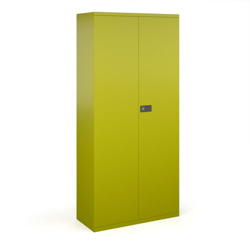 Steel contract cupboard with 4 shelves 1968mm high - green