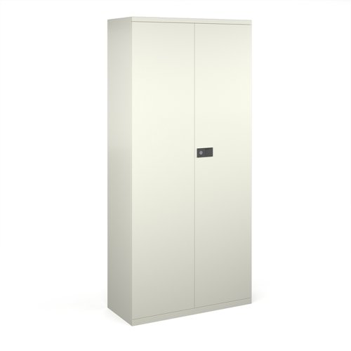 Steel contract cupboard with 4 shelves 1968mm high - white