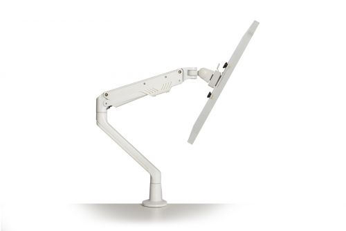 Slimline gas lift single flat screen monitor arm - white