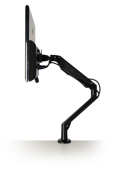 Slimline gas lift single flat screen monitor arm - black