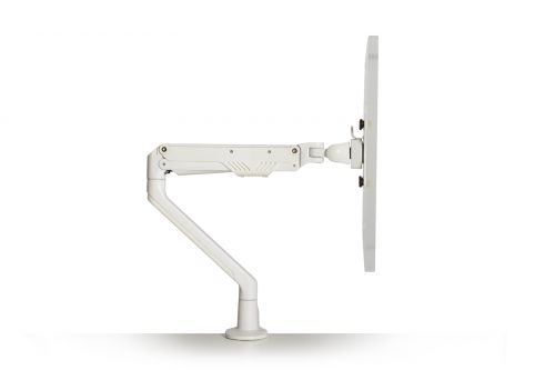 Slimline gas lift single flat screen monitor arm - white