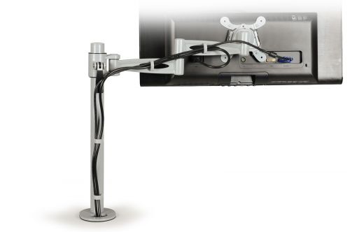 Single flat screen monitor arm - silver