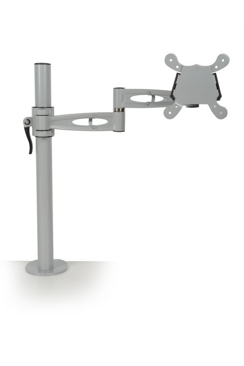 Single flat screen monitor arm - silver