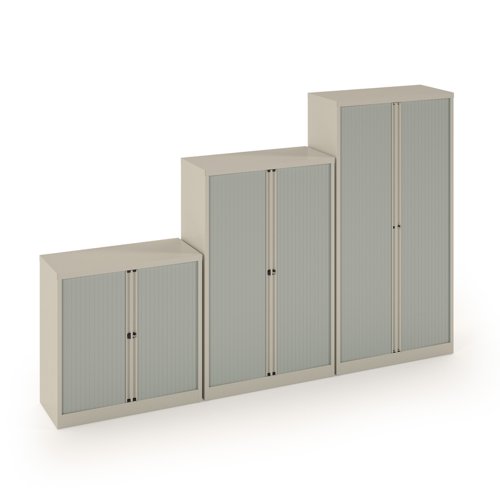 Bisley systems storage medium tambour cupboard 1570mm high - goose grey