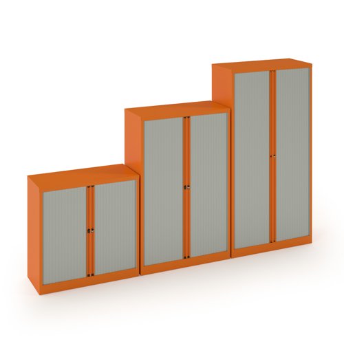 Bisley systems storage low tambour cupboard 1000mm high - orange (Made-to-order 4 - 6 week lead time)