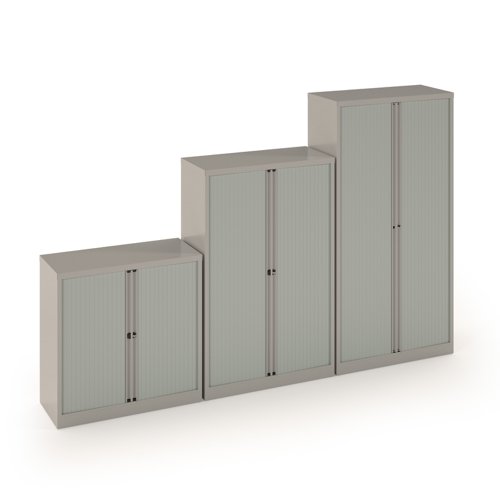 Bisley systems storage low tambour cupboard 1000mm high - silver
