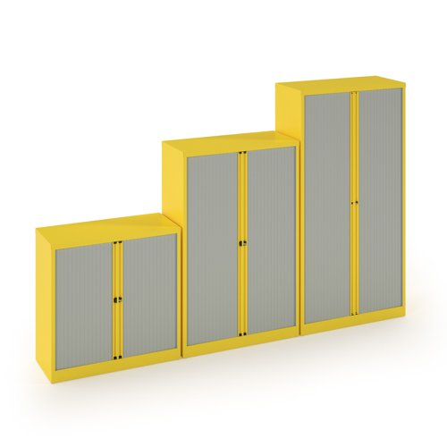 Bisley systems storage medium tambour cupboard 1570mm high - yellow