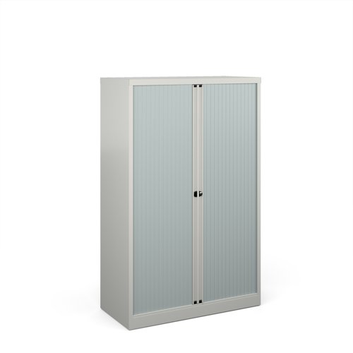 DST65G Bisley systems storage medium tambour cupboard 1570mm high - goose grey