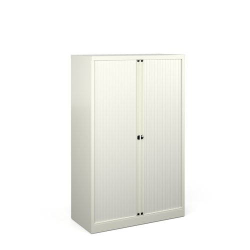 Bisley systems storage medium tambour cupboard 1570mm high - white