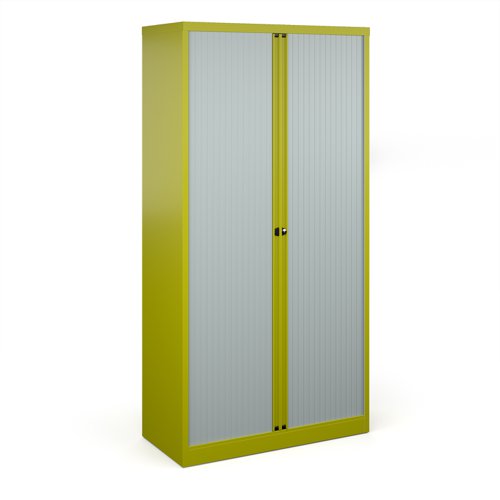 Bisley systems storage high tambour cupboard 1970mm high - green