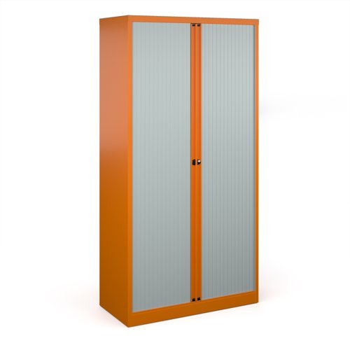 Bisley systems storage high tambour cupboard 1970mm high - orange (Made-to-order 4 - 6 week lead time)