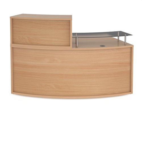 Denver Medium Curved Complete Reception Unit Beech