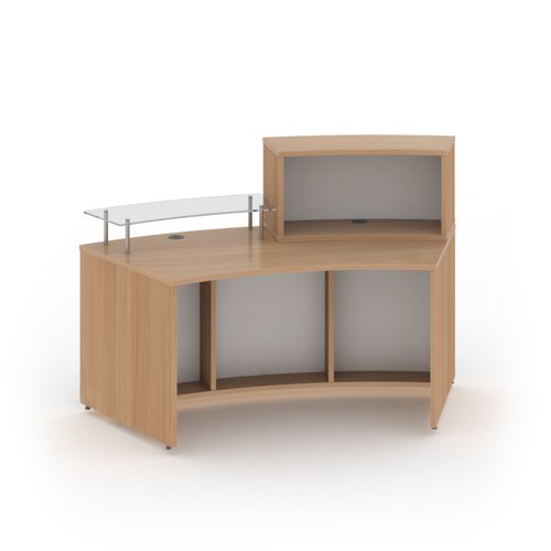 Denver medium curved complete reception unit - beech with white panels DVB02-BWH Buy online at Office 5Star or contact us Tel 01594 810081 for assistance