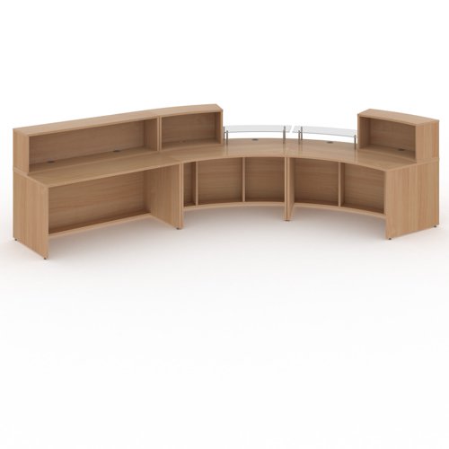 Denver extra large curved complete reception unit - beech