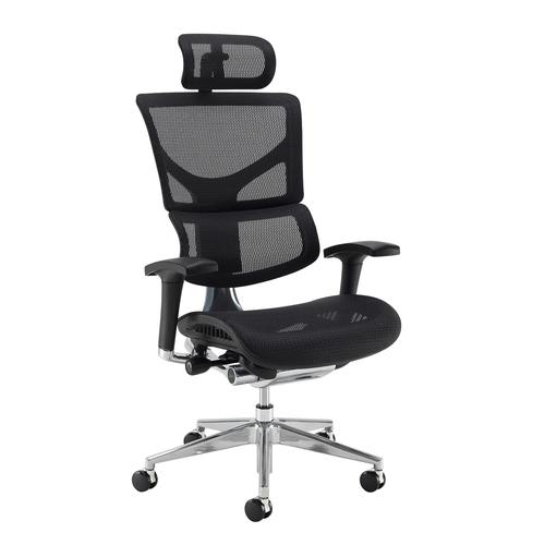 Dynamo Ergo Full Mesh Posture Chair with Headrest - Black Mesh (DYNX301E1-C)