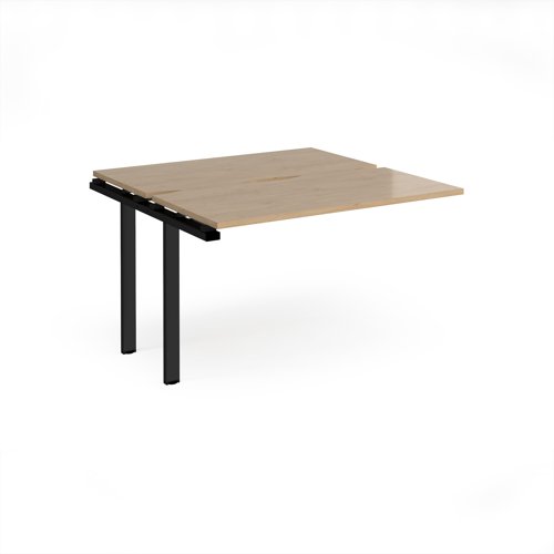 Adapt add on unit single 1200mm x 1200mm - black frame, kendal oak top