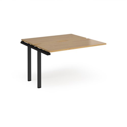 Adapt add on unit single 1200mm x 1200mm - black frame, oak top E1212-AB-K-O Buy online at Office 5Star or contact us Tel 01594 810081 for assistance