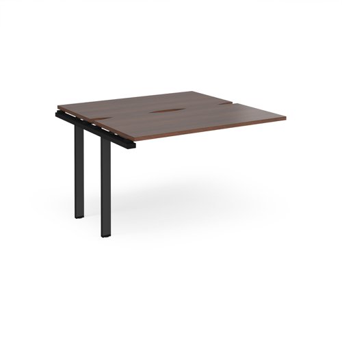 Adapt add on unit single 1200mm x 1200mm - black frame, walnut top E1212-AB-K-W Buy online at Office 5Star or contact us Tel 01594 810081 for assistance