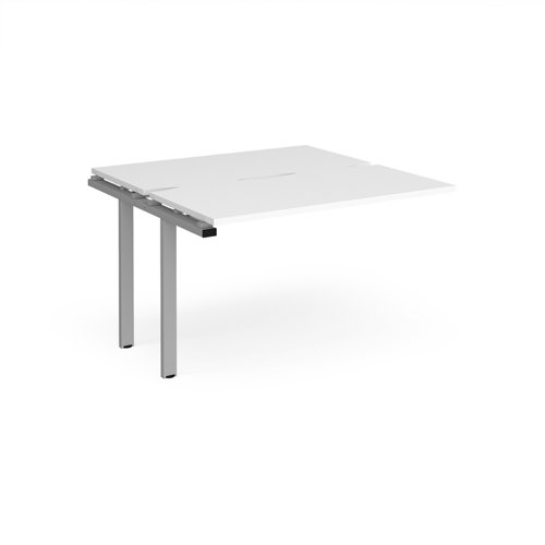 Adapt add on units back to back 1200mm x 1200mm - silver frame, white top Bench Desking E1212-AB-S-WH