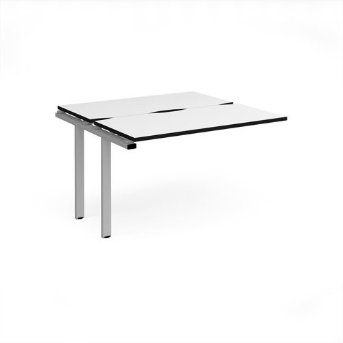 Adapt add on unit single 1200mm x 1200mm - silver frame, white top, black edge