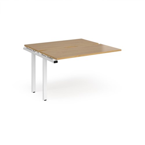 Adapt add on units back to back 1200mm x 1200mm - white frame, oak top Bench Desking E1212-AB-WH-O