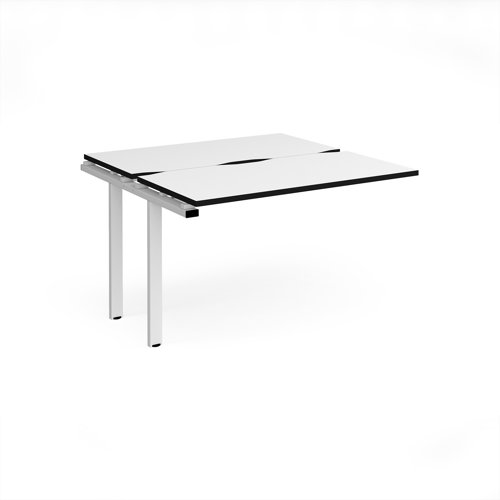 Adapt add on unit single 1200mm x 1200mm - white frame, white top, black edge