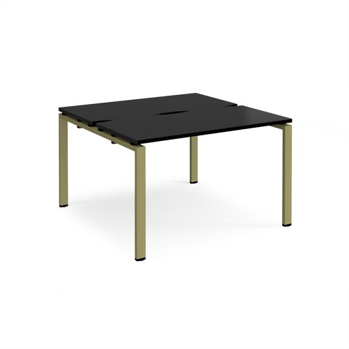 Adapt back to back desks 1200mm x 1200mm - green frame, black top