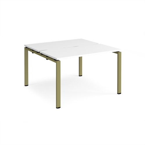 Adapt back to back desks 1200mm x 1200mm - green frame, white top