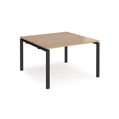 Adapt back to back desks 1200mm x 1200mm - black frame, beech top E1212-K-B Buy online at Office 5Star or contact us Tel 01594 810081 for assistance