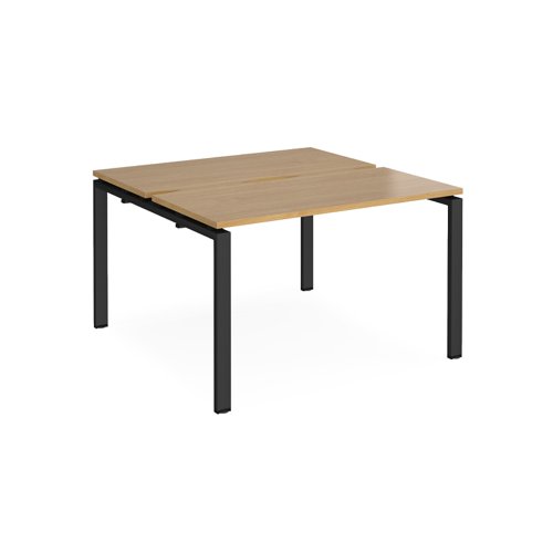 Adapt back to back desks 1200mm x 1200mm - black frame, oak top Bench Desking E1212-K-O