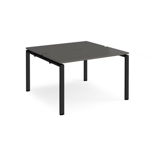 Adapt back to back desks 1200mm x 1200mm - black frame, storm grey top