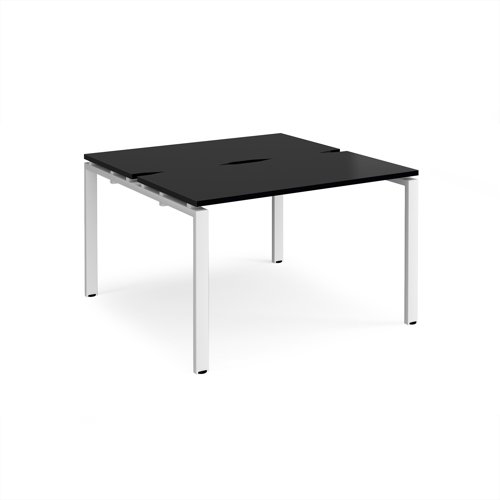 Adapt back to back desks 1200mm x 1200mm - white frame, black top