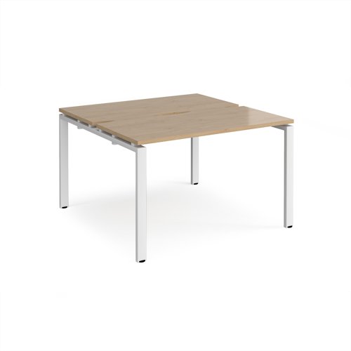 Adapt back to back desks 1200mm x 1200mm - white frame, kendal oak top