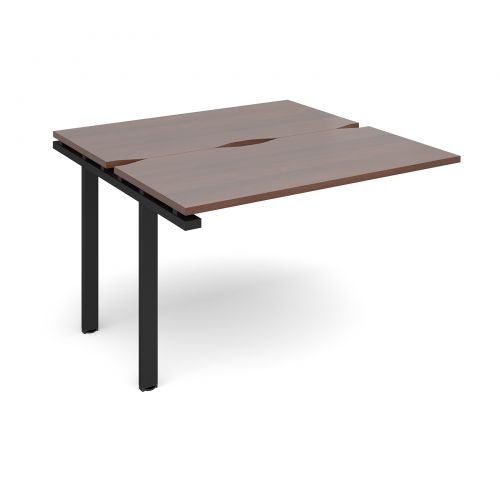 Adapt II add on unit single 1200mm x 1200mm - black frame, walnut top